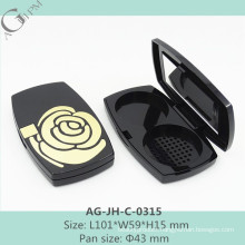 AG-JH-C-0315 AGPM Cosmetic Packaging Custom Oblong Pattern-Lid Face Powder Packaging With Mirror